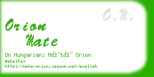 orion mate business card